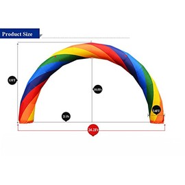 INTBUYING Inflatable Arch Advertising Birthday Party Decoration Arch Strengthen PU Coated Oxford for Event Entrance Rental Advertisement (Rainbow Arch 26X10 Ft)