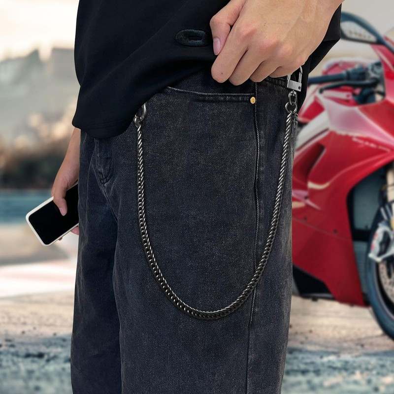 [Ahiller] Wallet Chain for Men - 25 Inches Stainless Steel