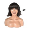 Black Brown Wig for Black Women 15 Inch Short Wavy