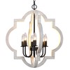 Rviezza 21'' Farmhouse Wood Chandelier, 6-Light Distressed White Dining Room