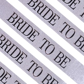 Hanna Roberts Sparkling Silver Glitter "Bride To Be" Sash - Sparkling Silver Glitter Bride To Be Sash for Bachelorette Parties, Celebrations, and Events