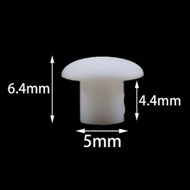 MEETOOT 200pcs 5mm Plastic Hole Plugs White 3/16 Inches Screw Caps Covers Flush Type Hole Plugs