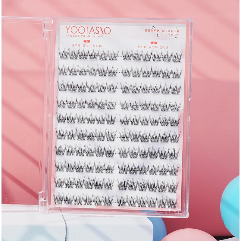 YOOTASIO False Eyelashes, No Glue Required, 1 Second Eyelashes, Partial