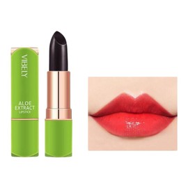 Aloe Vera Color Changing Lipstick, Long Lasting Moisturizing Jelly Lip Balm, Magic Temperature Color Change Lip Gloss with Aloe Extract, Hydrating Lip Plumper, Lip Care Makeup Essential - Bright Red