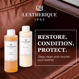 Leatherique Leather Care & Preservation Set - 16 oz | Leatherique Rejuvenator Oil & Prestine Clean 2-Step System | Softens, Conditions & Preserves Leather | Perfect for Cars, Furniture, Saddles & More