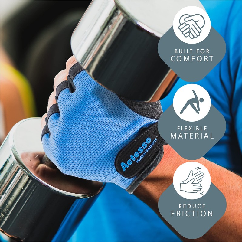 Actesso Workout Gloves for Exercise – Padded Training Gloves for