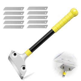 Wallpaper scraper set, including 1 with rubber handle, wallpaper remover, length 30 cm, 10 blades, can be effectively used as a sticker remover, wallpaper remover, removal of wallpaper, paints