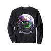 Black Cat Witch With Cauldron and Moon Sweatshirt