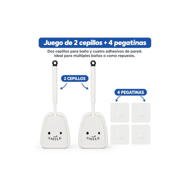 Juego 2 Cepillo para Baño Plegables, Colgante con Base
