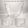 Clear Ice Buckets, 2-Pack Beverage Chiller Tubs with Built-In Handles,