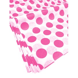 Flexicore Packaging | Hot Pink Polka Dot Gift Wrap Tissue Paper | Size: 15 Inch X 20 Inch | Count: 10 Sheets | Color: Hot Pink | DIY Craft, Art, Wrapping, Decorations