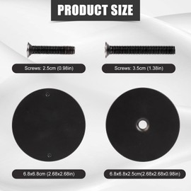 2pcs Door Hole Cover Plate, Diameter 2-5/8in Door Knob Hole Cover Metal Door Deadbolt Hole Filler Plate with 4 Screws Door Knob Handle Lock Hole Filler Set for Home Security(Black)