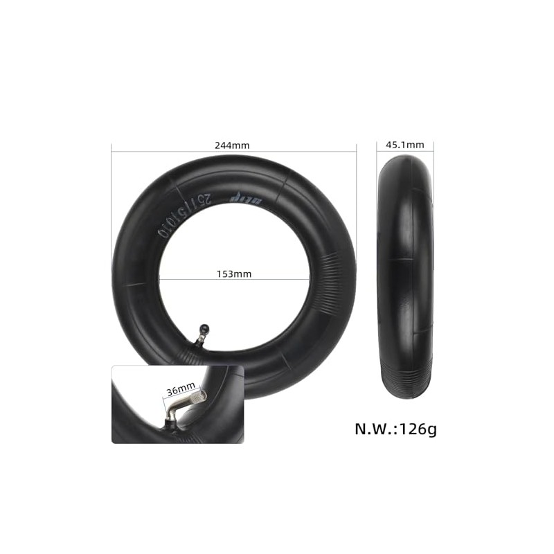 10 x 2.75-6.5 E Scooter Hose, 10 Inch Replacement Hose