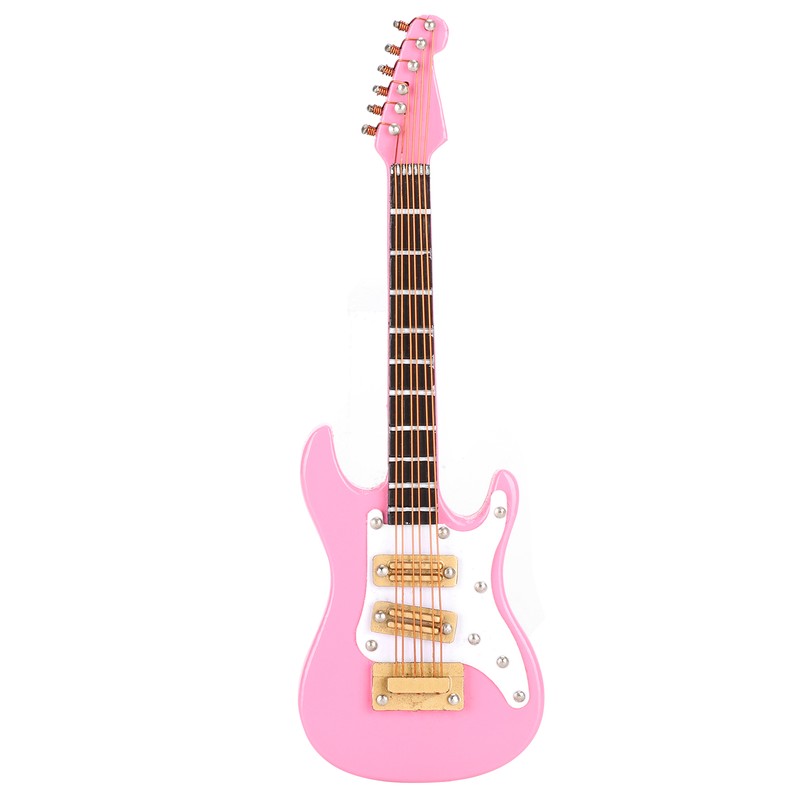 Guitar Decoration Miniature Ornaments Mini Musical Instrument Model Gift Pink