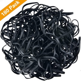 Large Rubber Bands 180 Pieces Heavy Duty Large Rubber Bands Strong Elastic Bands for Office Supply, File Folders, Garbage Cans, 8 Inches (Black)