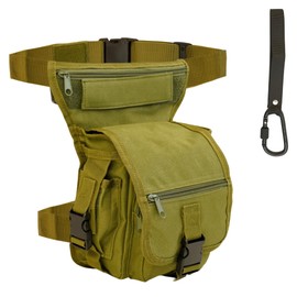 SEIBUR® Waterproof Tactical Waist and Leg Bag + Carabiner | Bum Bag for Travel, Hiking, Motorcycle, Military, Riding, Fishing, Hunting etc, Green, Tactical Military Style Leg Bag