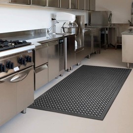 Rubber Floor Mat Anti-Fatigue Non Slip Floor Mats New Commercial Heavy Duty Drainage Kitchen Mat Black Bar Floor Mat