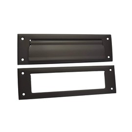 QCAA Solid Brass Mail Slot, with Solid Brass Interior Frame, 10" x 3", ORB (Oil Rubbed Bronze, US10B), 1 Pack, Made in Taiwan