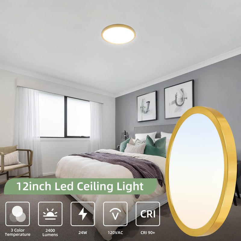hykolity 12 Inch Selectable CCT LED Round Flat Panel Light,
