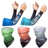 UV Protection Full Set Printed Cooling Arm Sleeves Multi Scarf Orange 2ea