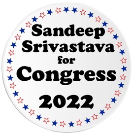 Sandeep Srivastava for Congress 2022-3 Inch Circle Sticker 3" x 3" -Election