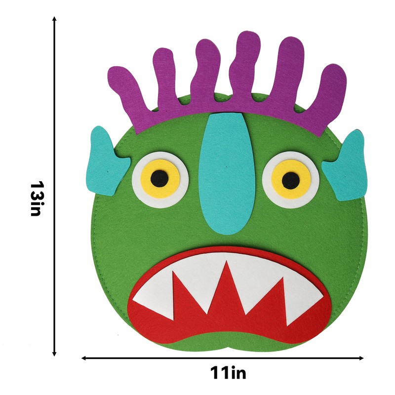 Go Away Big Green Monster Felt Hand Puppet, Detachable Eyes,