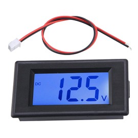 4V to 30V Two Wire LCD Display Voltmeter Digital Voltage Power Tester Power Line Volt Test Monitor Gauge Meter with Blue Screen Backlight for Household Plug into Outlet to Measure Voltage