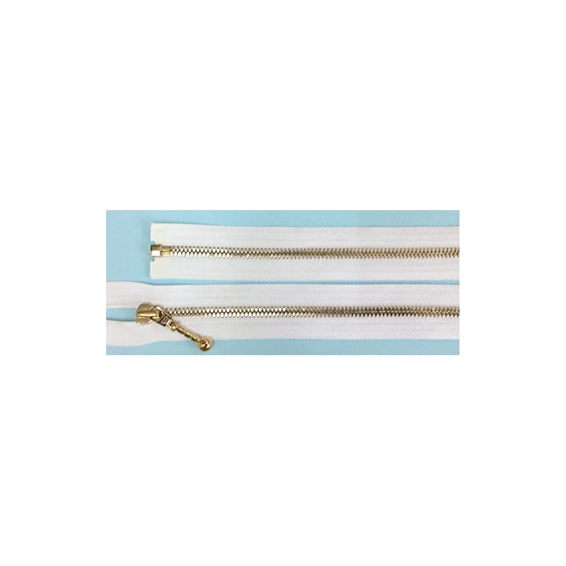 Metal Zip Separable for Jackets 68 cm White/Gold YKK