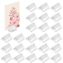 ZPSCXQ 50 Pcs Photo Holders for Tables, Menu Holders, Menu Holder, Menu Holders For Tables, Sign Holder, Table Name Holders, Clear Plastic Display Stands For Wedding Photos Memos Pictures Display