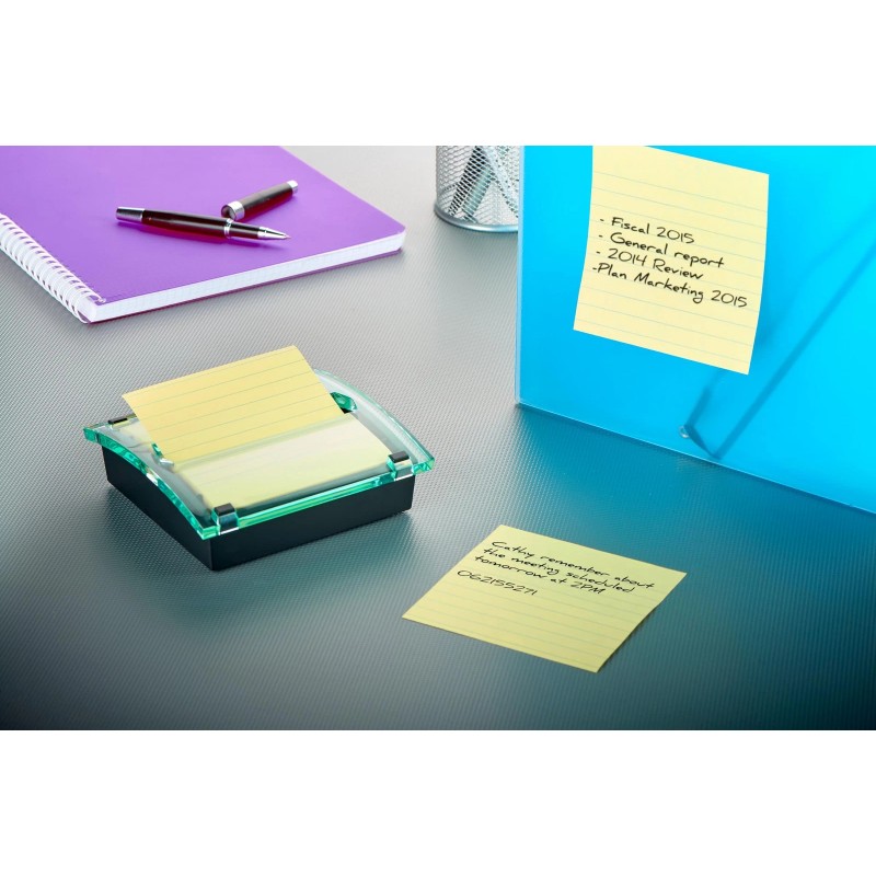 Post-it Black Post It Note Dispenser with Lined Super Sticky