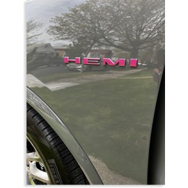 Reflective Concepts HEMI Fender Emblem Overlay Decal Stickers for 2020-2024 Durango R/T - (Color: Hot Pink)