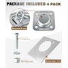 Recessed D Ring Tie Down Anchors 4 Pack (6,000 Lbs),