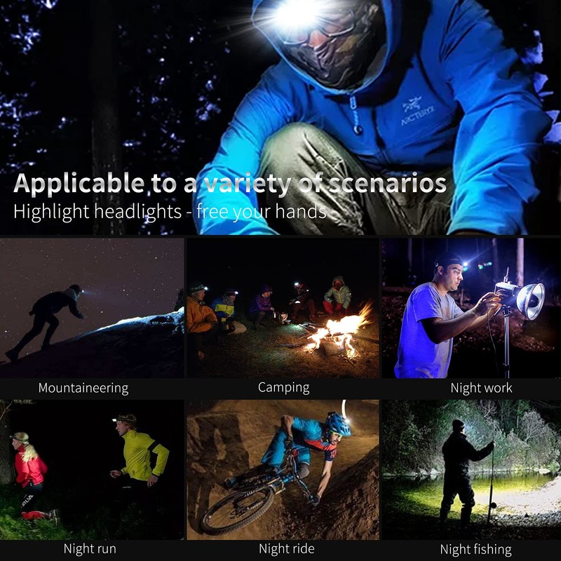 DARKBEAM Hard hat Headlamp COB LED Floodlight with Red Light