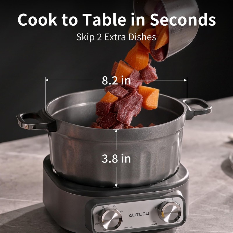 N74SNA Hot Pot Electric, Multi-Cooker 2.5 Quart Grill Steamer Set,
