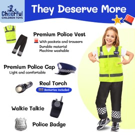 Cheerful Children Toys Police Costume Kids - 3-5 Kids Police Costume, Children Police Costume, Police Officer Costume Kids - Kids Dress Up Costumes - Fancy Dress Kids - Kids Fancy Dress - Police Vest
