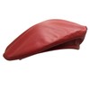 Umeepar Womens Classic Pu Leather French Beret Hat(Red)