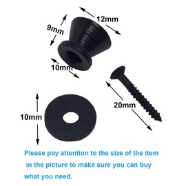 Missmore Metal Strap Lock Buttons End Pins with Mounting Screws for Electric Acoustic Guitar, Bass, Ukulele, Black-4 Pack