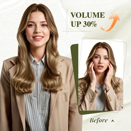 Elailite Real Hair Clip-In Extensions 1 Weft #4P27 Medium Brown Mix Dark Blonde 35 cm Straight Clip-In Hair Extensions Real Hair 40 g