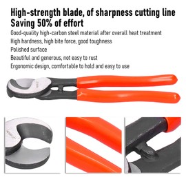 Cable Cutter, Portable Manual Insulation Cable Wire Cutter for Home for Aluminum Cables for Copper Cables for Communication Cables