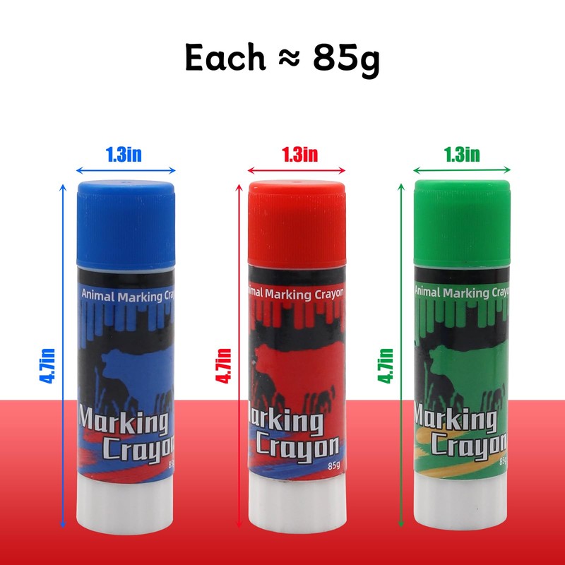 Livestock Marker,Livestock Maker for Pig,Cow,Goat(6 Pack,2 Red, 2 Blue, 2