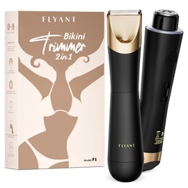 Electric Razor Body Hair Trimmer for Men & Women, Pubic Hair Trimmer Waterproof IPX7 with Led Display for Leg Arm Underarm Bikini Area, Pull Bows Gift Box for Him(Black Gold)