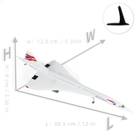 QIYUMOKE 1:200 Scale Die-cast Metal Concorde Airplane - British Airways Edition | Ideal Collectible and Gift for Aviation Enthusiasts