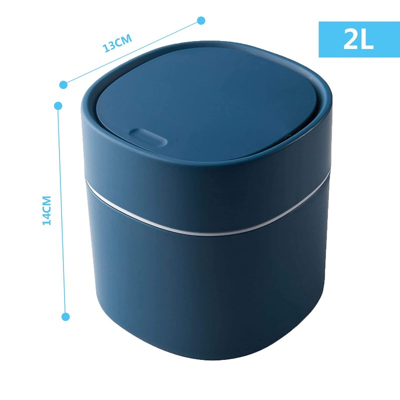 MAJOYLIFE Table Bin with Lid, 2 Litres, Mini Waste Bin
