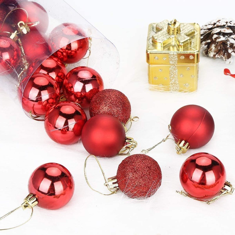 Christmas Ornament Ball Ornament, 40 mm, Red, 24 Pcs/Sphere Ball