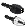 2pcs Keyless Drill Chuck Conversion Tool Adapter 0.3-6.5mm, 1/4 Inch