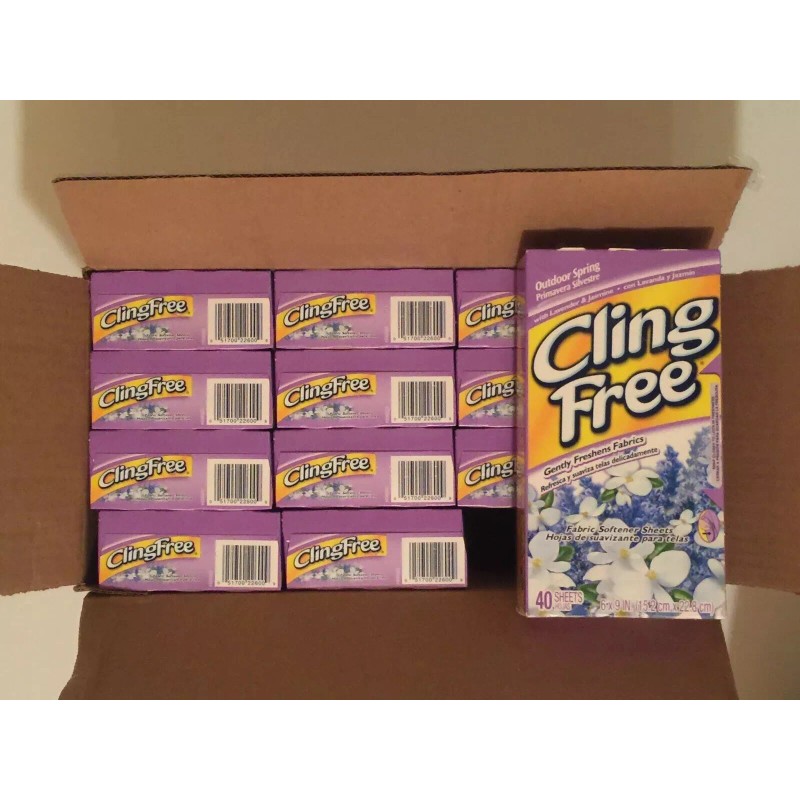 Cling Free 12 PACK - Cling Free Fabric Softener Dryer