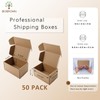BIOBROWN 6x4x3" 50 Pack Corrugated Cardboard Boxes Small Shipping Box