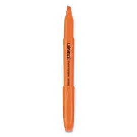 Universal UNV08853 Chisel Tip Fluorescent Orange Ink Orange Barrel Pocket Highlighters (1 Dozen)