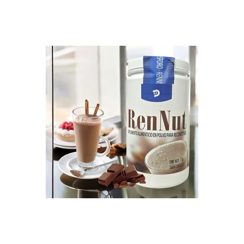 Malteada En Polvo Rennut 1kg Desacaf Biotec Sabor Chocolate
