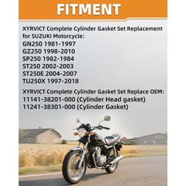 XYRVICT Full Engine Gasket Set Complete Rebuild Kit Cylinder Head Gasket Replacement for Suzuki GN250 GZ250 GN GZ ST SP TU 250 SP250 ST250 ST250E TU250